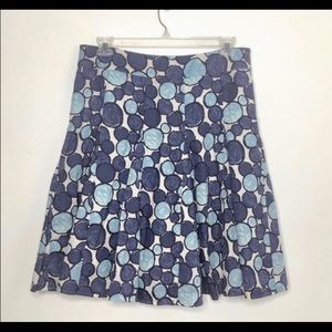 Boden A-line linen skirt, circle pattern, size 16
